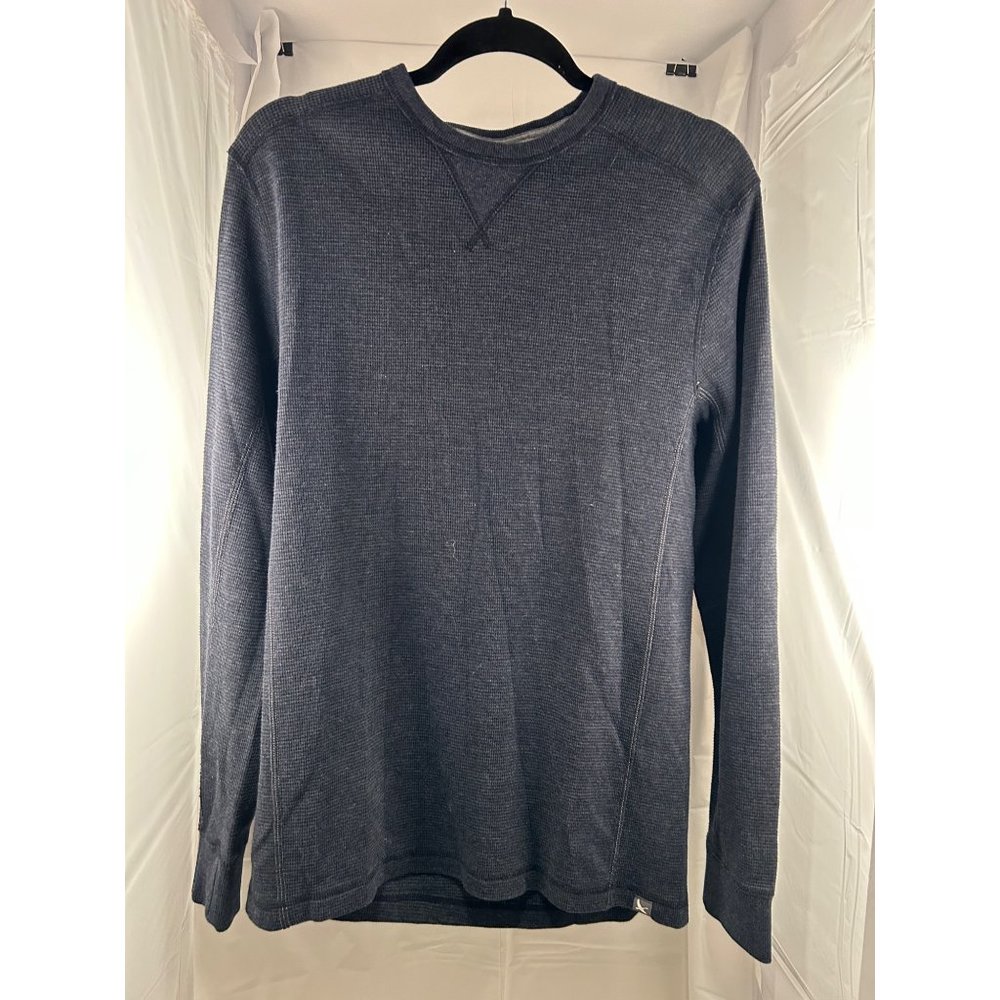 Eddie Bauer Crew Neck Pullover Waffle Knit Sweater Dark Gray Cotton Mens‎ S - Picture 2 of 8